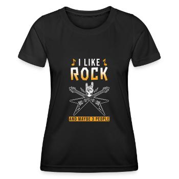 Rock sort drôle rockers - T-shirt sport Femme - noir - Devant - AI Model Female 172 light (172cm)