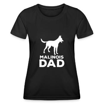 Malinois papa chien amant idée cadeau - T-shirt sport Femme - noir - Devant - AI Model Female 172 light (172cm)