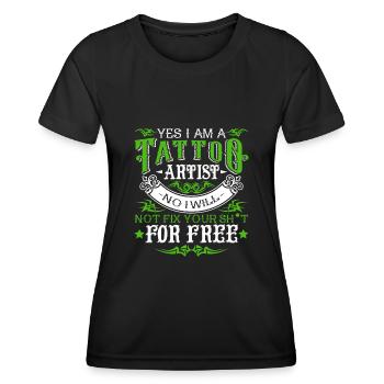 Tattoo-Künstler Ich bin ein Tattoo-Künstler - Frauen Funktions-T-Shirt - Schwarz - Vorne - AI Model Female 172 light (172cm)