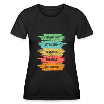 Hunde Hundeliebhaber Hundesport - Frauen Funktions-T-Shirt - Schwarz - Vorne - AI Model Female 172 light (172cm)