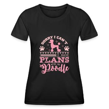 Pudel - Frauen Funktions-T-Shirt - Schwarz - Vorne - AI Model Female 172 light (172cm)
