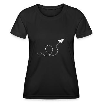Avion papier avion - T-shirt sport Femme - noir - Devant - AI Model Female 172 light (172cm)