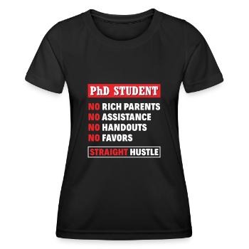 Doktorand Student - Frauen Funktions-T-Shirt - Schwarz - Vorne - AI Model Female 172 light (172cm)