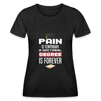 Lustiger Doktorand Doktortitel Spruch - Frauen Funktions-T-Shirt - Schwarz - Vorne - AI Model Female 172 light (172cm)