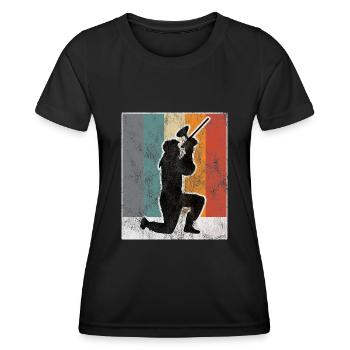 Paintball Retro Gotcha Paintballer Airsoft Softair - Women's Functional T-Shirt - black - Front - AI Model Female 172 light (172cm)