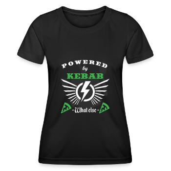 POWERED BY KEBAB - Frauen Funktions-T-Shirt - Schwarz - Vorne - AI Model Female 172 light (172cm)