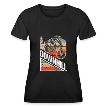 Downhill Downhill Fahrrad - Frauen Funktions-T-Shirt - Schwarz - Vorne - AI Model Female 172 light (172cm)