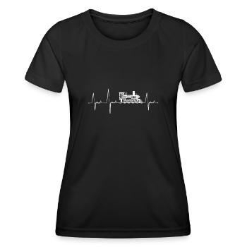 Heartbeat Heartbeat Locomotive Model Railway - Women's Functional T-Shirt - black - Front - AI Model Female 172 light (172cm)