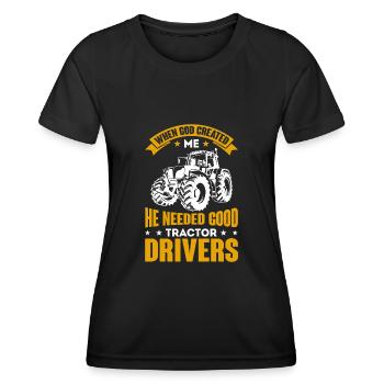 Agriculteur & agriculteurs tracteur tracteur cadeau d’amour - T-shirt sport Femme - noir - Devant - AI Model Female 172 light (172cm)