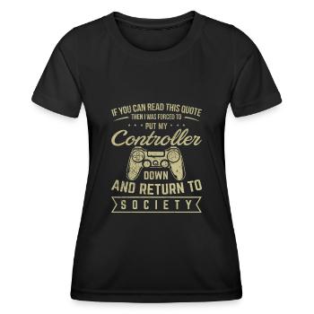 Cadeau de jeu - Jeux de contrôleurs nerd jeux de jeux - T-shirt sport Femme - noir - Devant - AI Model Female 172 light (172cm)