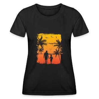 Vater und Sohn - Frauen Funktions-T-Shirt - Schwarz - Vorne - AI Model Female 172 light (172cm)