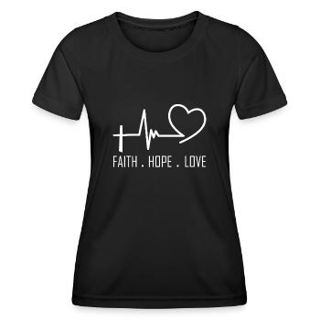 Croire l’espérance Amour - T-shirt sport Femme - noir - Devant - AI Model Female 172 light (172cm)