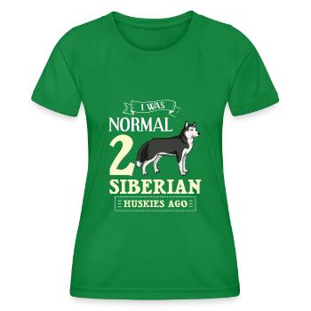 Siberian Husky Dog Puppy Owner Lover - Women's Functional T-Shirt - kelly green - Front - AI Model Female 172 dark (172cm)