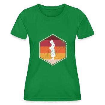 Retro Monk Hexagon Design - T-shirt sport Femme - vert - Devant - AI Model Female 172 dark (172cm)