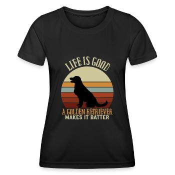 Golden retriever Makes it Batter Goldi - T-shirt sport Femme - noir - Devant - AI Model Female 172 light (172cm)