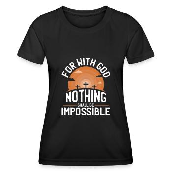 Jésus Proverbe Dieu foi Bible Prière Don - T-shirt sport Femme - noir - Devant - AI Model Female 172 light (172cm)