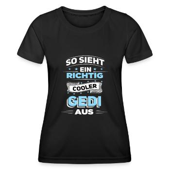 So Sieht Ein Richtig Cooler Gedi Aus Firmgedi - Frauen Funktions-T-Shirt - Schwarz - Vorne - AI Model Female 172 light (172cm)
