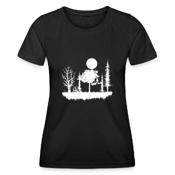 forêt nature nature nature - T-shirt sport Femme - noir - Devant - AI Model Female 172 light (172cm)