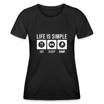 Rave Raver Techno Electro Musik - Frauen Funktions-T-Shirt - Schwarz - Vorne - AI Model Female 172 light (172cm)
