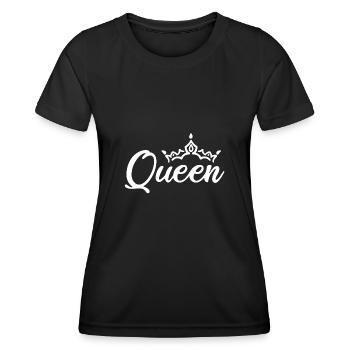 Queen Partnerlook - Frauen Funktions-T-Shirt - Schwarz - Vorne - AI Model Female 172 light (172cm)