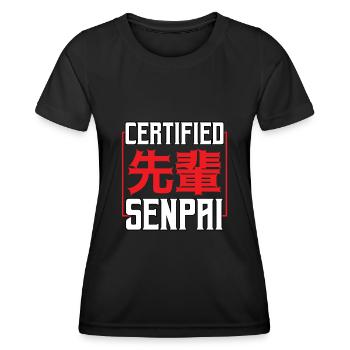 Zertifizierte Senpai Ästhetische Anime Manga Japanisch - Frauen Funktions-T-Shirt - Schwarz - Vorne - AI Model Female 172 light (172cm)