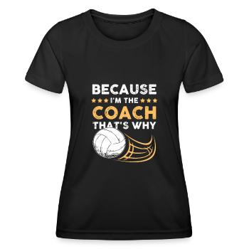 coach coach volleyball - T-shirt sport Femme - noir - Devant - AI Model Female 172 light (172cm)