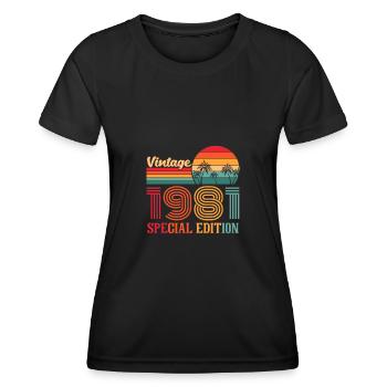 40. Geburtstag Baujahr 1981 Geschenkidee - Frauen Funktions-T-Shirt - Schwarz - Vorne - AI Model Female 172 light (172cm)