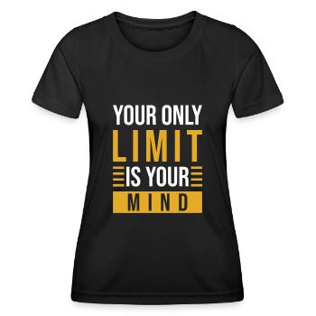 Motivation Mindset Phrase - T-shirt sport Femme - noir - Devant - AI Model Female 172 light (172cm)