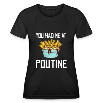 Poutine Frites Canada Recette de nourriture - T-shirt sport Femme - noir - Devant - AI Model Female 172 light (172cm)