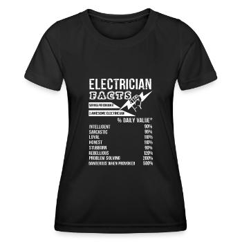 Électricien Électricien Infos - T-shirt sport Femme - noir - Devant - AI Model Female 172 light (172cm)