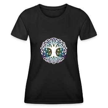 Arbre de vie Fleur de vie Fleur de vie - T-shirt sport Femme - noir - Devant - AI Model Female 172 light (172cm)