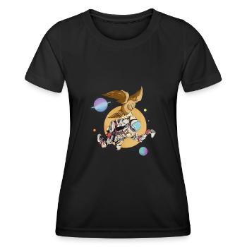 Weltall Kontroller - Frauen Funktions-T-Shirt - Schwarz - Vorne - AI Model Female 172 light (172cm)