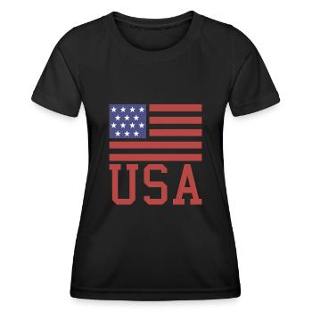 Flag USA - Women's Functional T-Shirt - black - Front - AI Model Female 172 light (172cm)