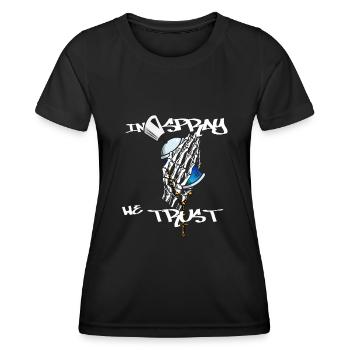 Sprayer Graffiti Praying Hands Kunst Art - T-shirt sport Femme - noir - Devant - AI Model Female 172 light (172cm)