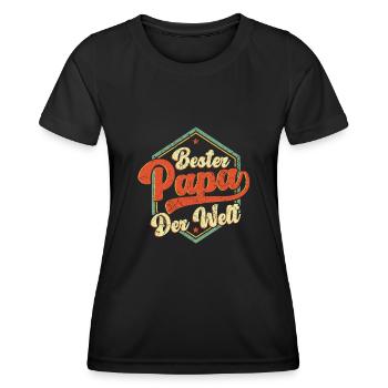 Bester Papa Der Welt Bester Papa - Frauen Funktions-T-Shirt - Schwarz - Vorne - AI Model Female 172 light (172cm)