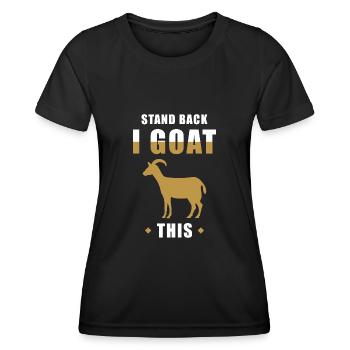 Chèvre Dicton drôle bouc mot - T-shirt sport Femme - noir - Devant - AI Model Female 172 light (172cm)