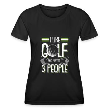 golfing golf - Women's Functional T-Shirt - black - Front - AI Model Female 172 light (172cm)