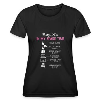 KPOP-Freizeit - Frauen Funktions-T-Shirt - Schwarz - Vorne - AI Model Female 172 light (172cm)