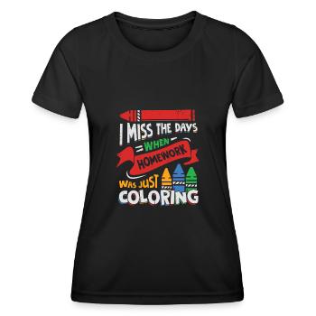 Devoirs scolaire étudiant cadeau - T-shirt sport Femme - noir - Devant - AI Model Female 172 light (172cm)