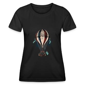 Montgolfières vintage Montgolfières - T-shirt sport Femme - noir - Devant - AI Model Female 172 light (172cm)