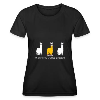 Witziges Lama Tshirt für Extrovertierte Geschenk - Frauen Funktions-T-Shirt - Schwarz - Vorne - AI Model Female 172 light (172cm)