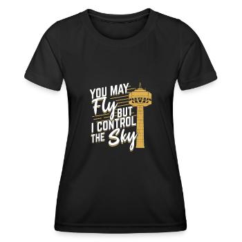 Air traffic controller ATCO air traffic manager gift - Women's Functional T-Shirt - black - Front - AI Model Female 172 light (172cm)