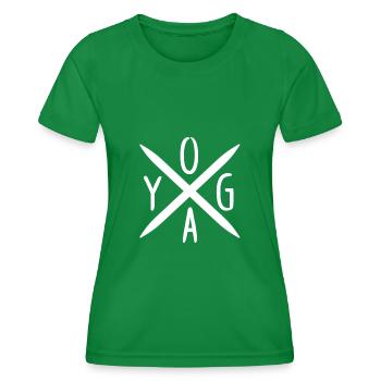 yoga - Women's Functional T-Shirt - kelly green - Front - AI Model Female 172 dark (172cm)