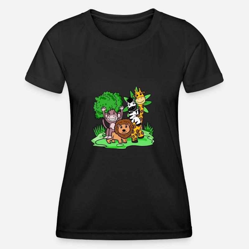 Jungle Animals Cute - Women's Functional T-Shirt - black