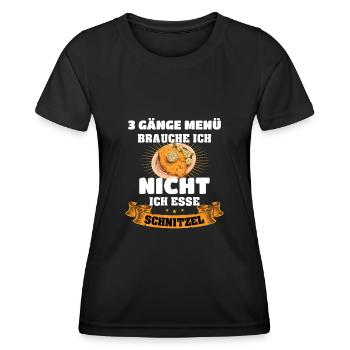 Schnitzel Brauche keine Menü - Frauen Funktions-T-Shirt - Schwarz - Vorne - AI Model Female 172 light (172cm)
