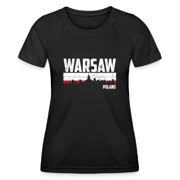 Warschau Skyline Polen - Frauen Funktions-T-Shirt - Schwarz - Vorne - AI Model Female 172 light (172cm)