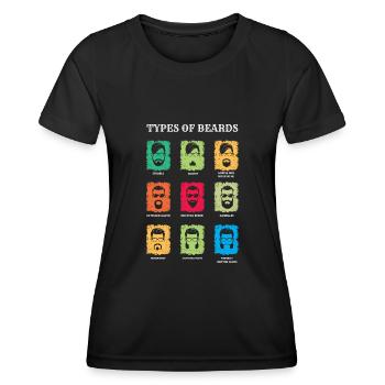 Types de barbes, barbe-cadeau, barbe - T-shirt sport Femme - noir - Devant - AI Model Female 172 light (172cm)