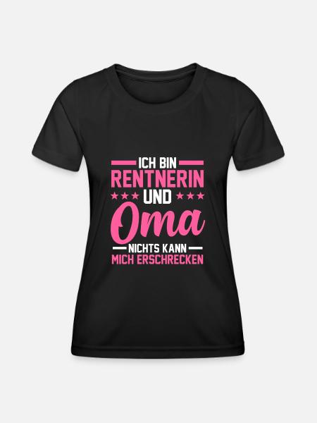 Oma Rentnerin - Frauen Funktions-T-Shirt - Schwarz