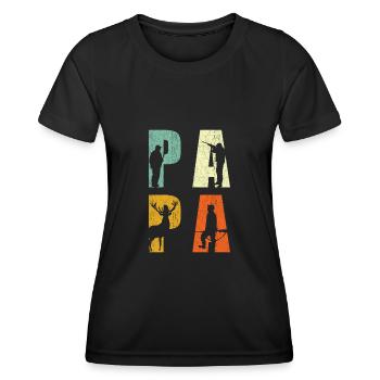 Hunter Dad Hunting Father Gift - Women's Functional T-Shirt - black - Front - AI Model Female 172 light (172cm)