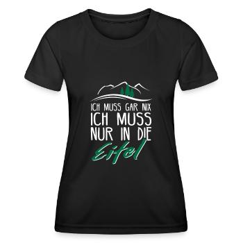 Eifel Mosel Wandern Fluss Winzer Geschenkidee - Frauen Funktions-T-Shirt - Schwarz - Vorne - AI Model Female 172 light (172cm)